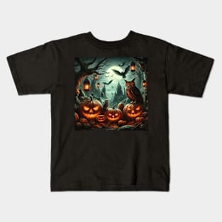 Spooky Halloween Forest Kids T-Shirt